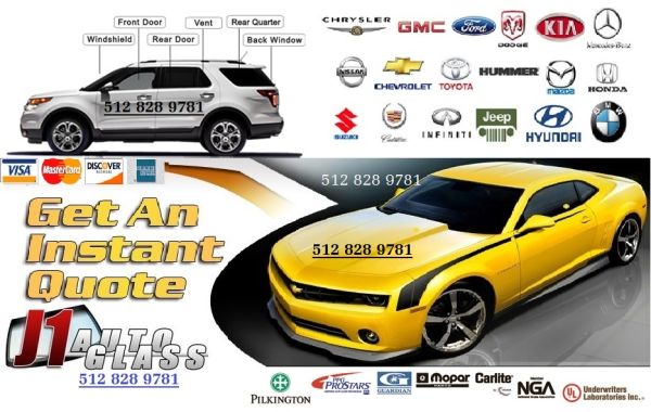 J1 Auto Glass: get an instant quote at 512-828-9781. Windshield, door, vent, quarter and back window replacement for all makes